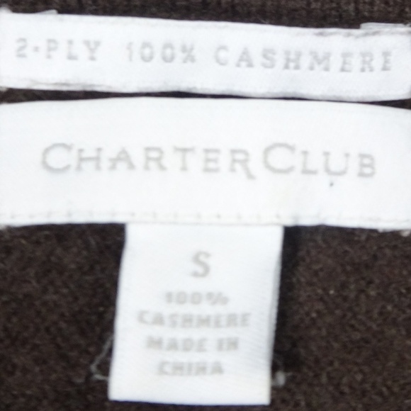 Charter Club Brown Cashmere Sweater Sz Small - Picture 3 of 4